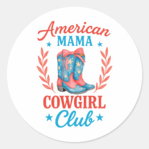 American Mama Cowgirl Club Stövlar Runt Klistermärke