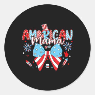 American Mamma Coquette Bow Lycklig Independence d Runt Klistermärke