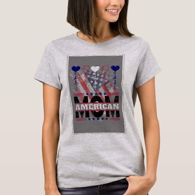 American Mamma T-Shirt - Patriotic USA flagga Ball (Framsida)