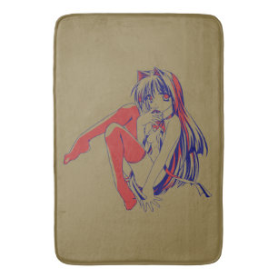American Manga Neko Catgirl Kawaii Anime Badrumsmatta