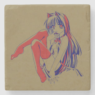 American Manga Neko Catgirl Kawaii Anime Stenunderlägg
