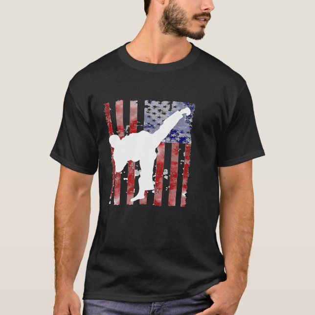 American Martial Arts Karate Taekwondo Way Tkd T Shirt (Framsida)