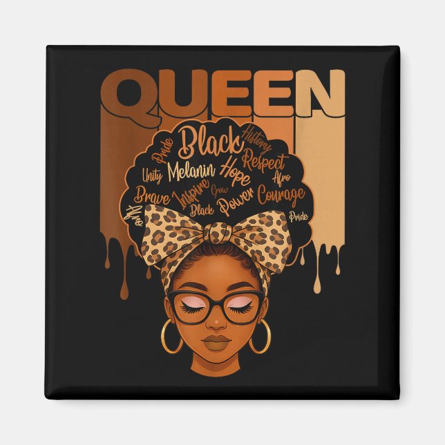 American Melanin History Queen Black African Humor Magnet (Framsidan)