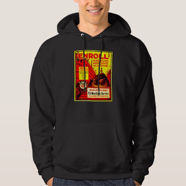 American Merchant Marine - Enroll Today Hoodie (Framsida)