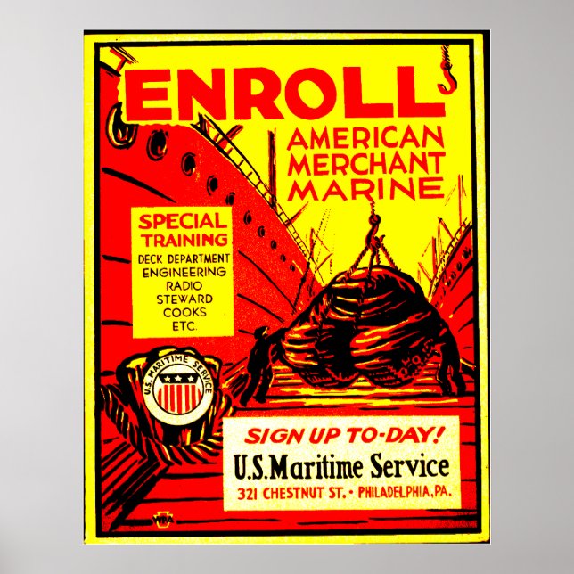 American Merchant Marine - Registrera dig idag! Poster (Framsidan)