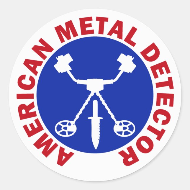 American Metall Detector Runt Klistermärke (Framsida)