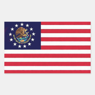 American Mexican Flagga Sticker Rektangulärt Klistermärke