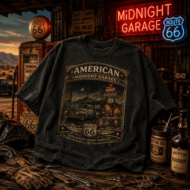 American Midnight Garage Route 66 Tröja (Skapare uppladdad)
