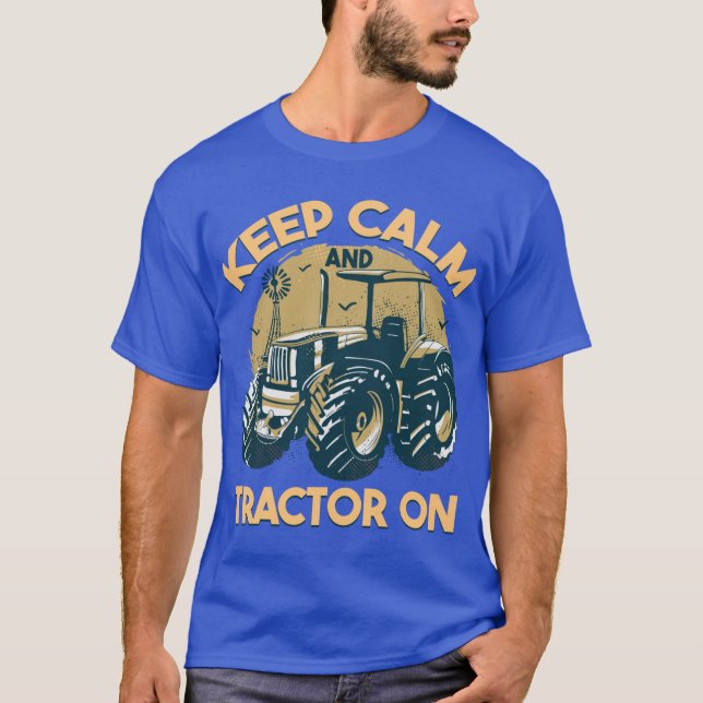 American Midwest Farmer Tecknad Stil USA Patriotic T Shirt (Framsida)