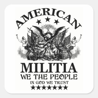 American Militia Fyrkantigt Klistermärke