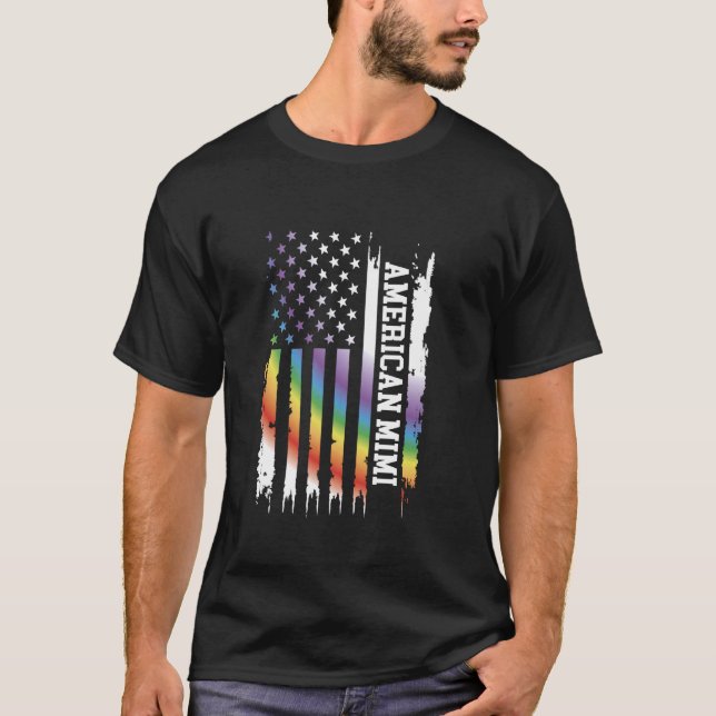 American Mimi United Stater Distress Rainbow w U T Shirt (Framsida)
