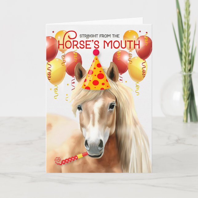 American Miniature Horse Palomino Funny Birthday Kort (Framsida)