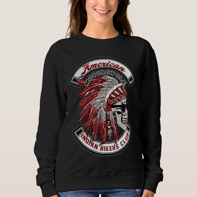 American Motorcle Indian Biker Motorcle Biker T Shirt (Framsida)