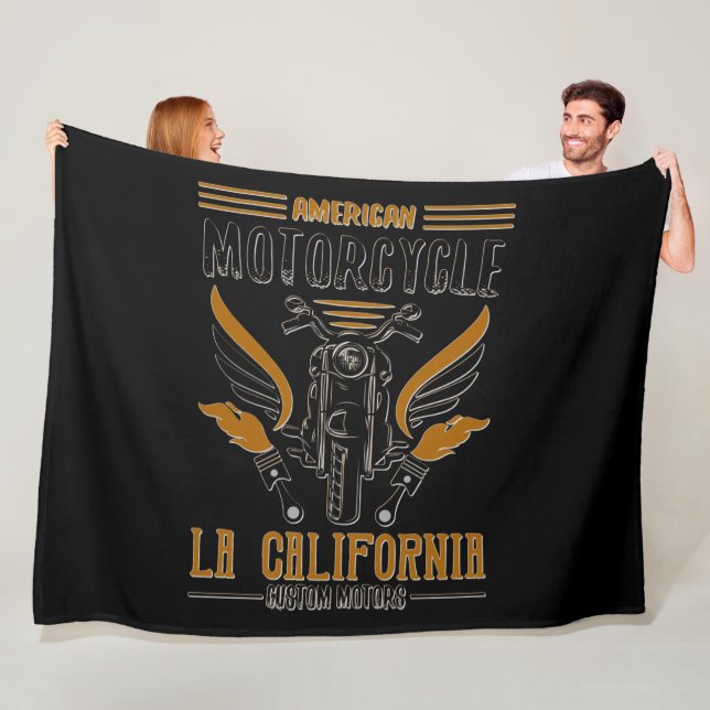 American Motorcycle LA California Anpassningsbar M Fleecefilt (På plats)