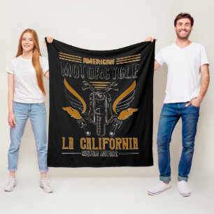 American Motorcycle LA California Anpassningsbar M Fleecefilt