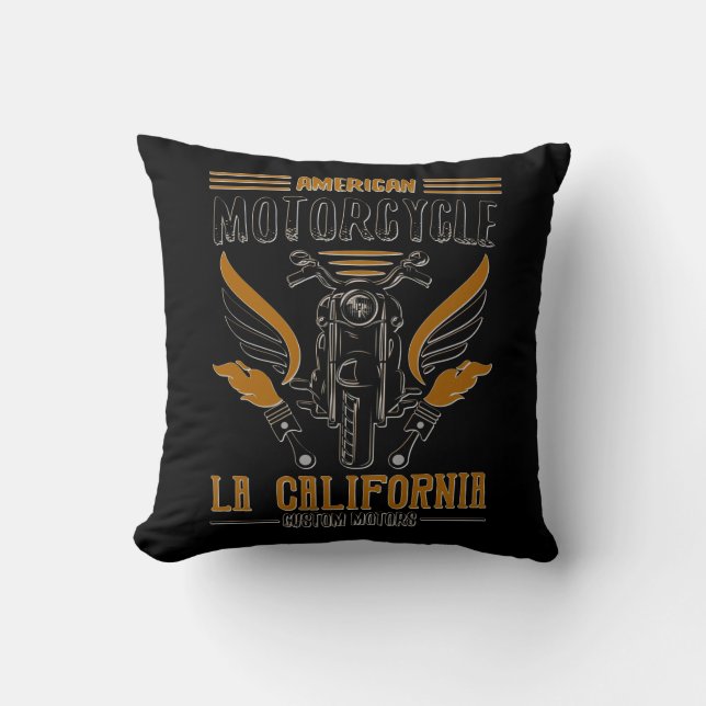 American Motorcycle LA California Anpassningsbar M Kudde (Framsida)
