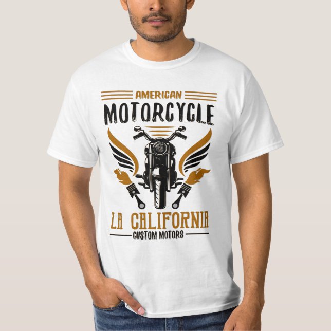 American Motorcycle LA California T-Shirt (Framsida)