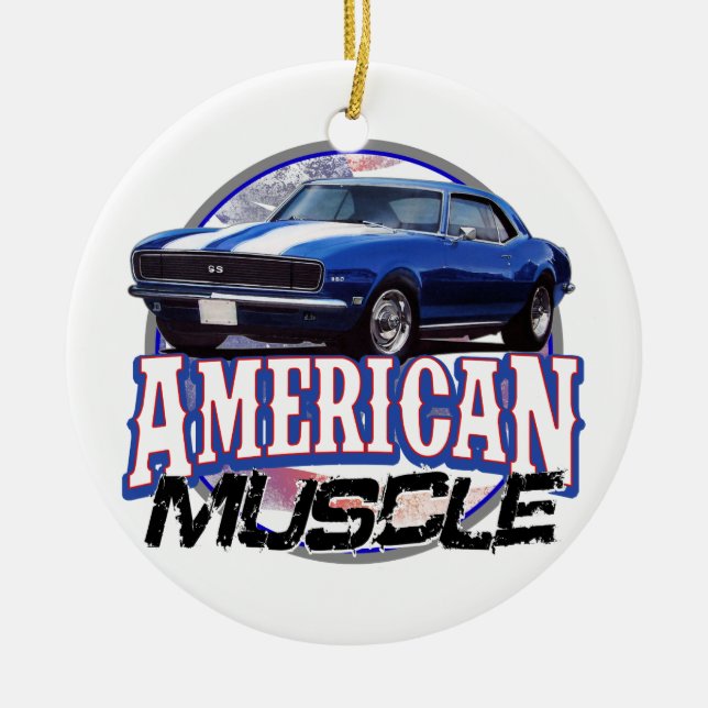 American Muscle Camaro Julgransprydnad Keramik (Framsidan)