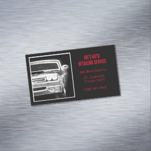American Muscle Car Black and White Automotive Magnetiska Visitkort