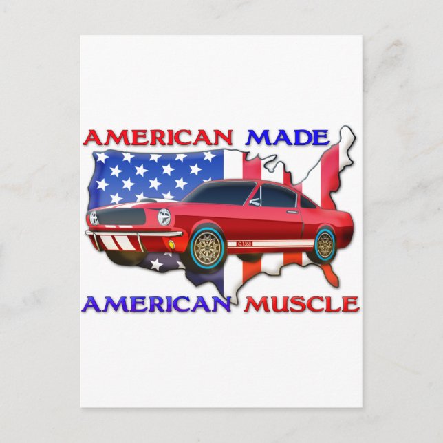 American Muscle Car Vykort (Framsida)