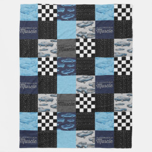 American Muscle Cars Fleece Blanket - Blue