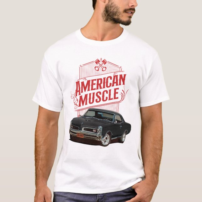 American Muscle Cars in Black T Shirt (Framsida)