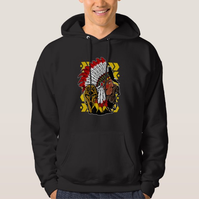 American Native India Chief Hoodie (Framsida)