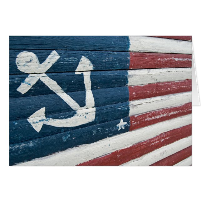 American Nautical Flagga Hälsningskort (Framsidan Horizontal)
