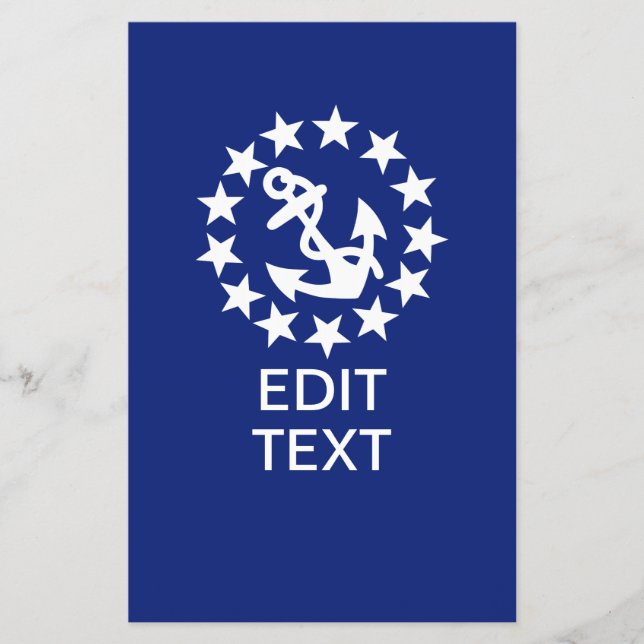 American Nautical Yacht Flagga Anchor on Blue Flygblad (Framsidan)