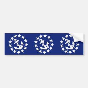 American Nautical Yacht Flagga Anchor Stars Blue Bildekal