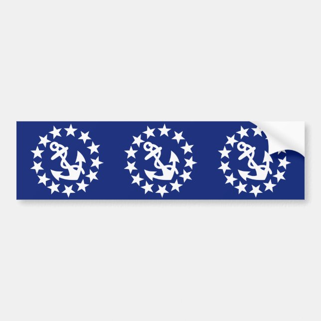 American Nautical Yacht Flagga Anchor Stars Blue Bildekal (Framsidan)