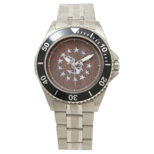 American Nautical Yacht Flagga Blöt look Armbandsur
