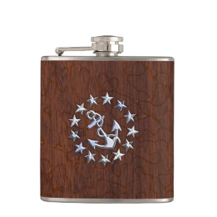 American Nautical Yacht Flagga Blöt Mahogany Fickplunta