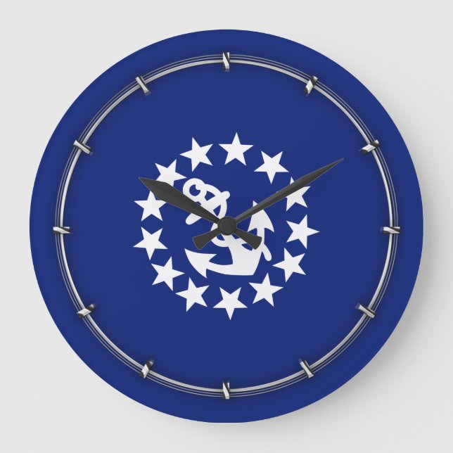 American Nautical Yacht Flagga on Blue Stor Klocka (Framsida)