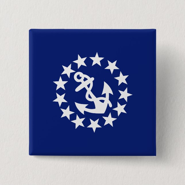 American Nautical Yacht Flagga on Navy Blue Knapp (Framsida)