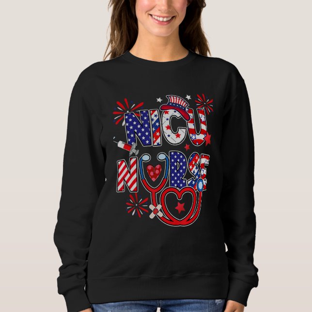American NICU Nurse 4th Of July Nurse Life 1 T Shirt (Framsida)