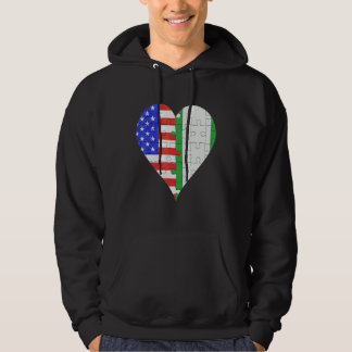 American Nigerian Flagga Heart Hoodie