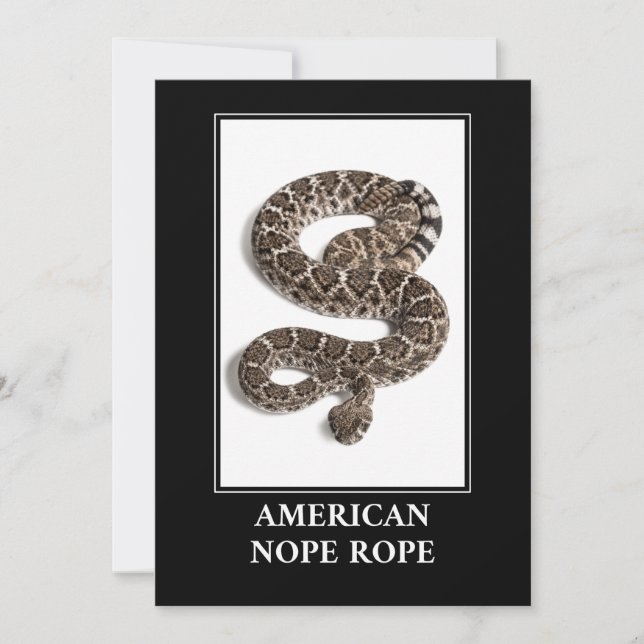 American Nope Rope - Rattlesnake Snake Danger Inbjudningar (Framsida)