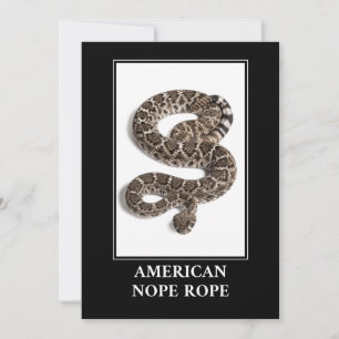 American Nope Rope - Rattlesnake Snake Danger Inbjudningar