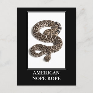 American Nope Rope - Rattlesnake Snake Danger Vykort