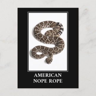 American Nope Rope - Rattlesnake Snake Danger Vykort