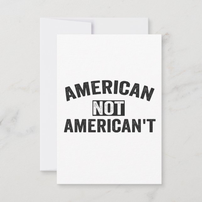 American Not American t Funny Patriotic 4 juli Tack Kort (Framsida)