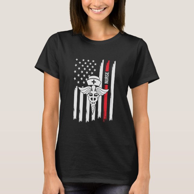 American Nurse Pride T Shirt (Framsida)