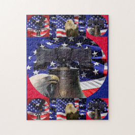 American Örn, Liberty Bell och Flagga Puzzle Pussel