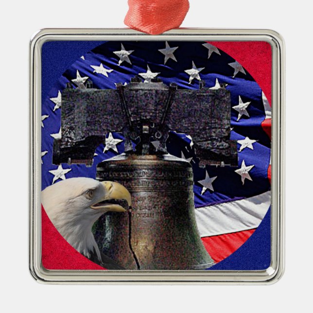 American Örn och Flagga Ornament (Framsidan)