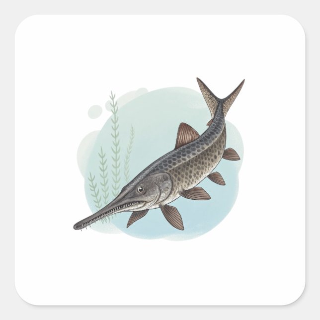 American Paddlefish Fyrkantigt Klistermärke (Framsida)