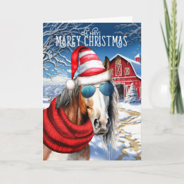 American Paint Horse Funny MAREy jul Helgkort