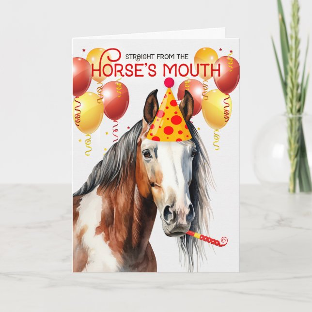 American Paint Pinto Horse Funny Birthday Kort (Framsida)