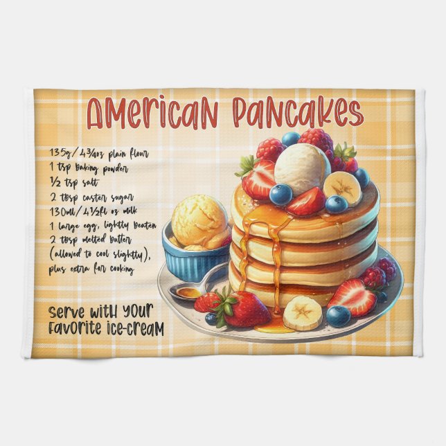 American Pancakes Recipe Kökshandduk (Horisontell)
