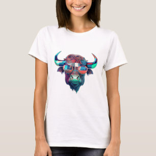 American Patriot Bull Cow Buffalo T Shirt